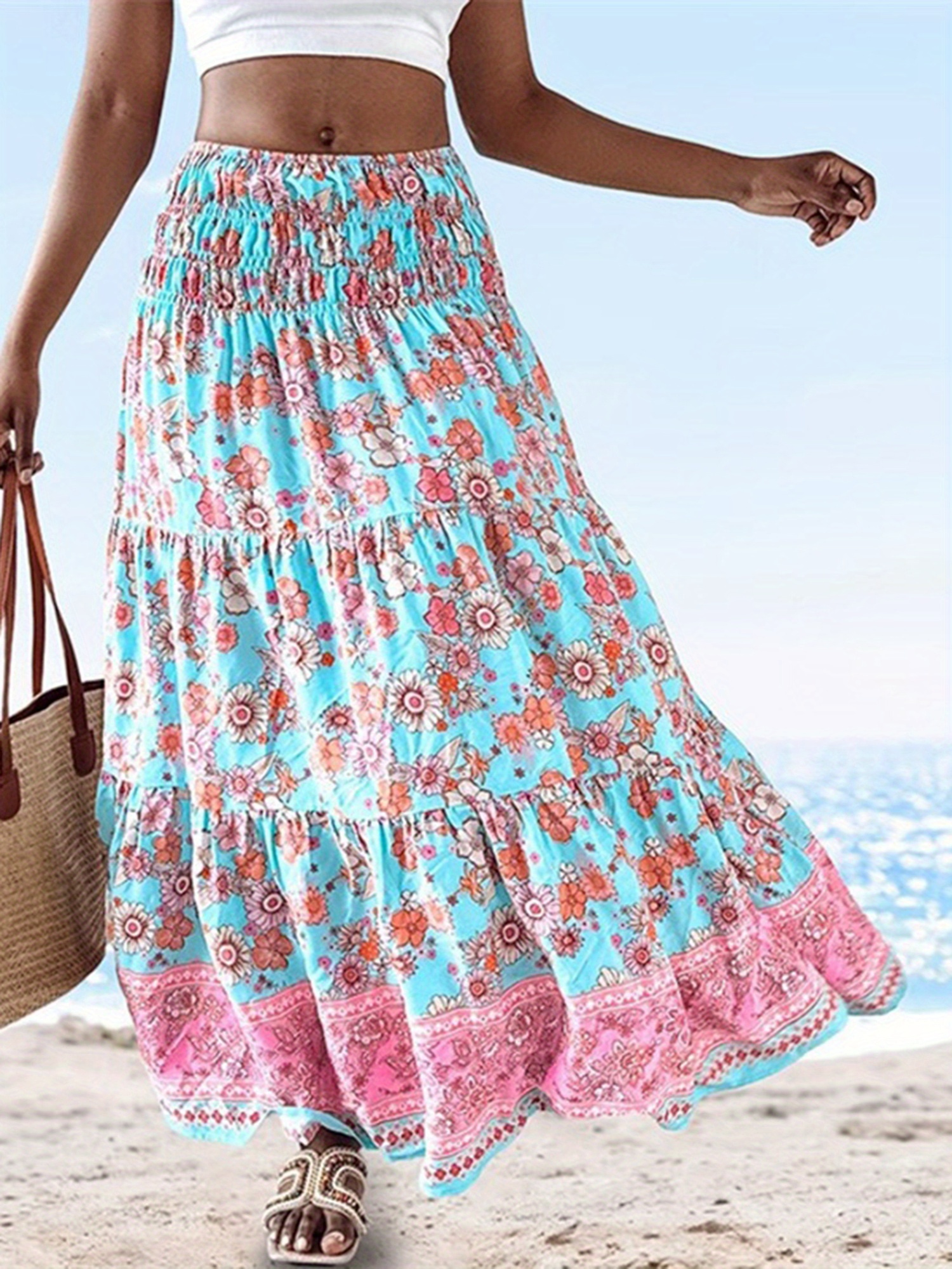 Cotton Maxi Summer Boho Maxi Skirt Maxi Skirt Womens Summer Skirts