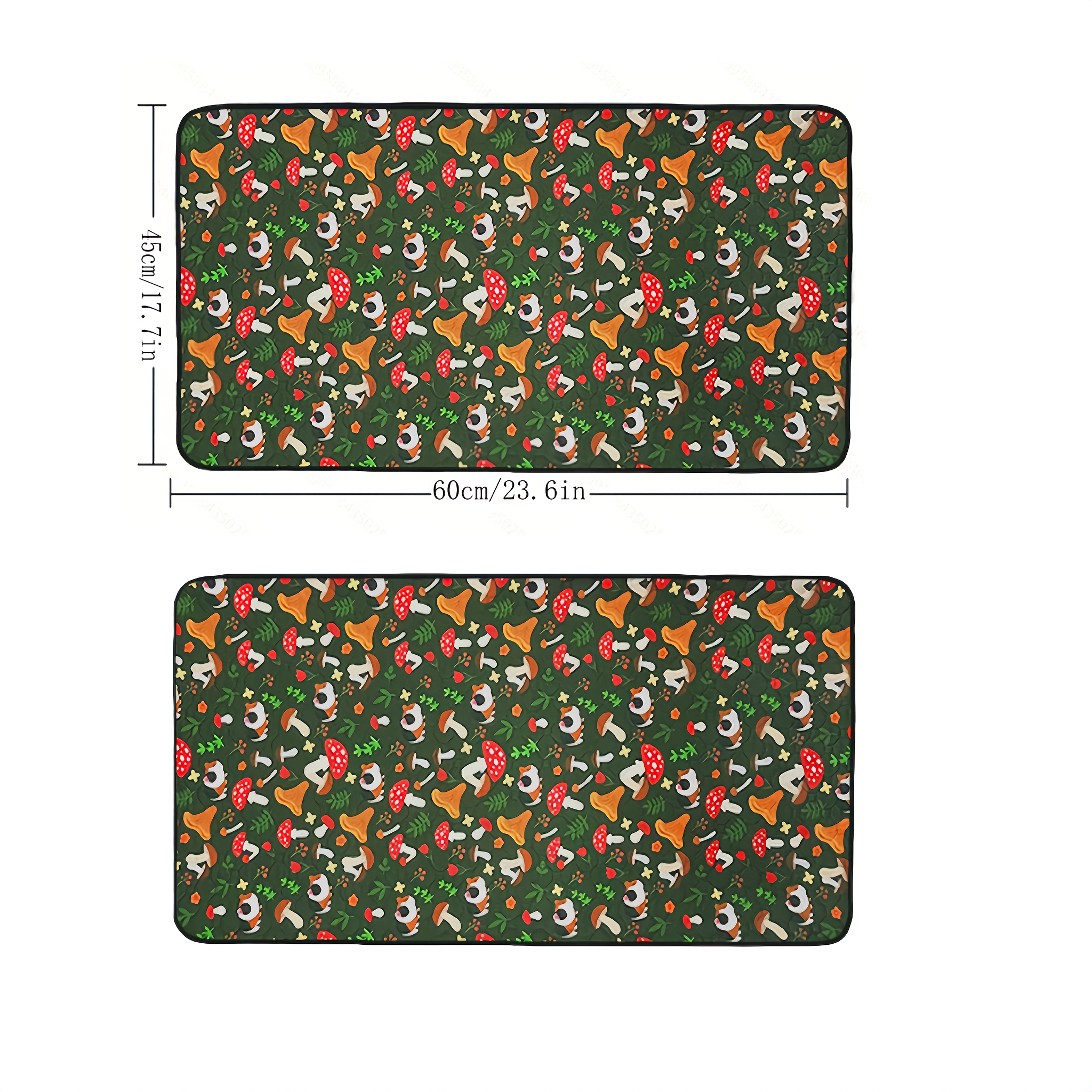 E-shop Set mit zwei Lined für Meerschweinchenkäfige - Waschbare Futterstreu-Pads mit den Maßen 47" x 24", hoch saugfähig und rutschfeste,