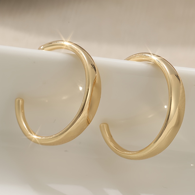 Vintage Copper Matte Golden Hoop Earrings