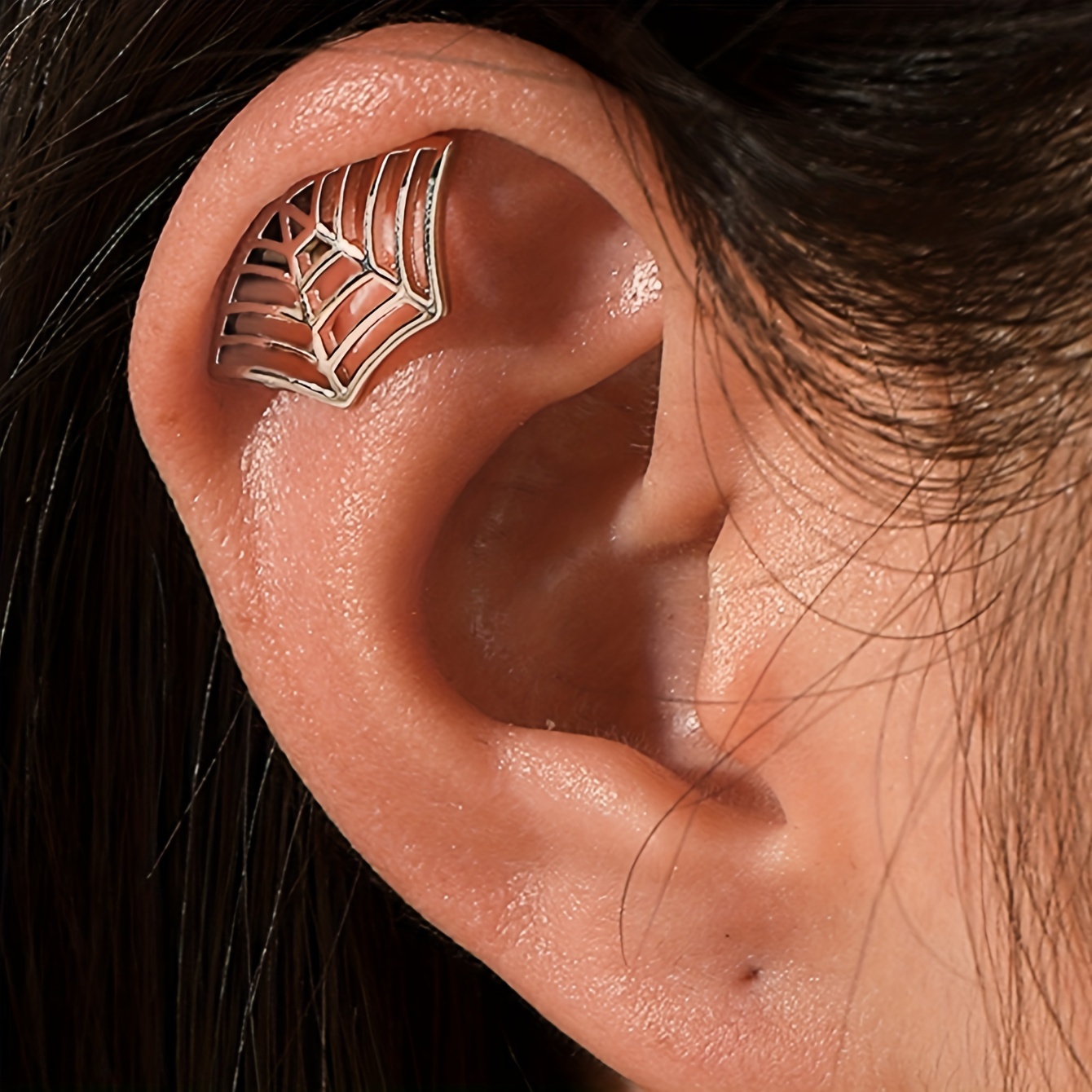 

Vintage Gothic Spider Web Stud Earrings For Women: Festive Party Jewelry With Stainless Steel Needles, Copper, And Synthetic Stone - All Season Ear Accessories