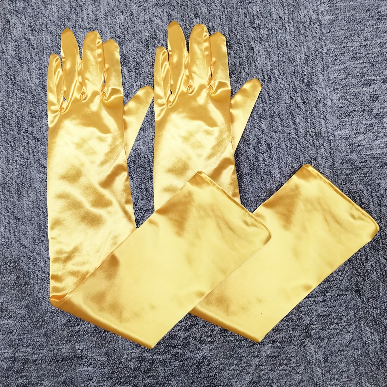 E-shop 1 Paar 55 cm Satin-Spandex-Handschuhe, verlängerte Länge für formelle Kleidung, Satin-Hochzeit, Auftritt, Abschlussball-Zubehör, Etikette,