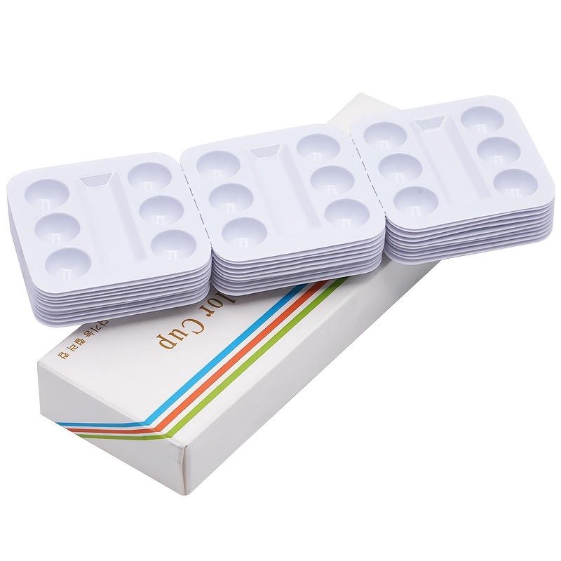 E-shop 30 Stk./Box Gemischte Kleine Palette-Trays, Einwegprodukt, Werkzeug zum Halten von Pigmenten, Paletten und Klebstoffen
