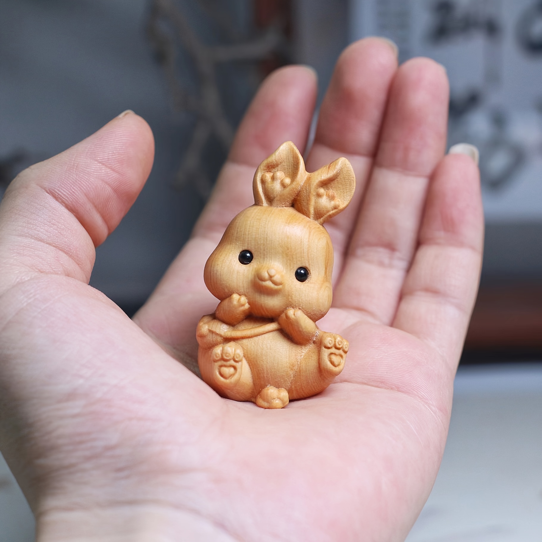 Image of 1pc Bunny Ornament, Cute Animal Decor, Home Decoration, Easter Bunny, Christmas, Halloween Gift