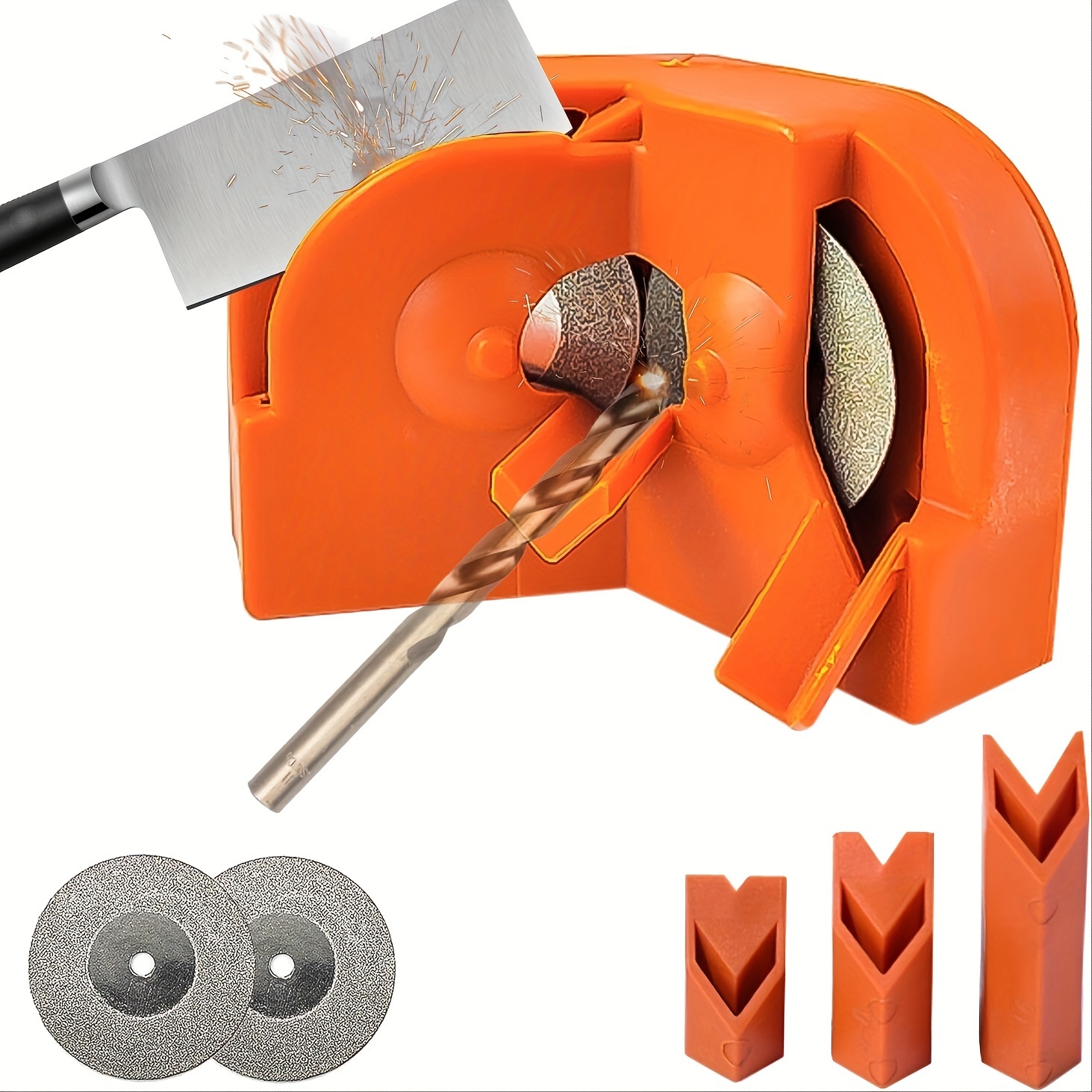 

Drill Bit Sharpener Set - Quick Sharpening For Hss, Cobalt & Tin-coated Bits, Knives, Blades & Scissors (2-16mm) - Easy-to-use, Portable Attachment For Electric Drills