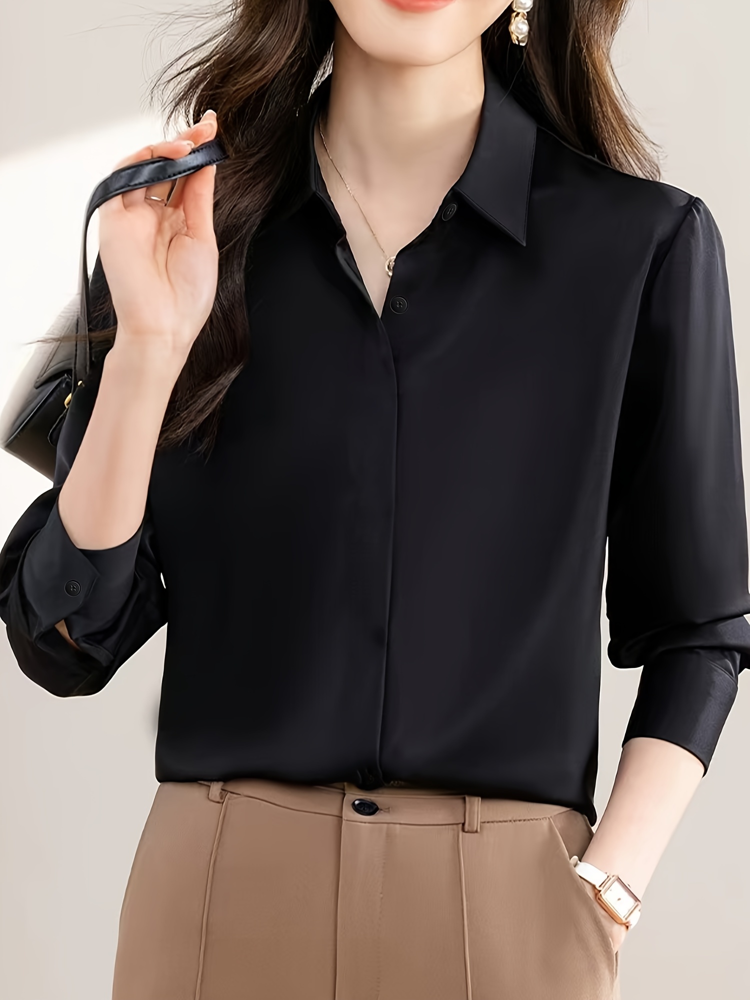 interview shirt womens long sleeve blouse - Temu