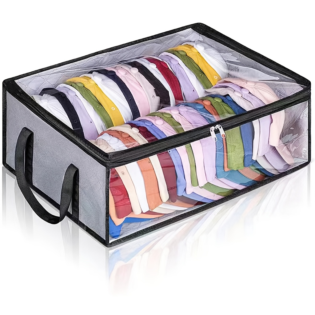 

1pc Heart Leaf Non-woven Foldable Storage Organizer, Casual Handbag Organizer Box, With Dual Handles, Clear Lid, Hand Washable, For Closet Organization