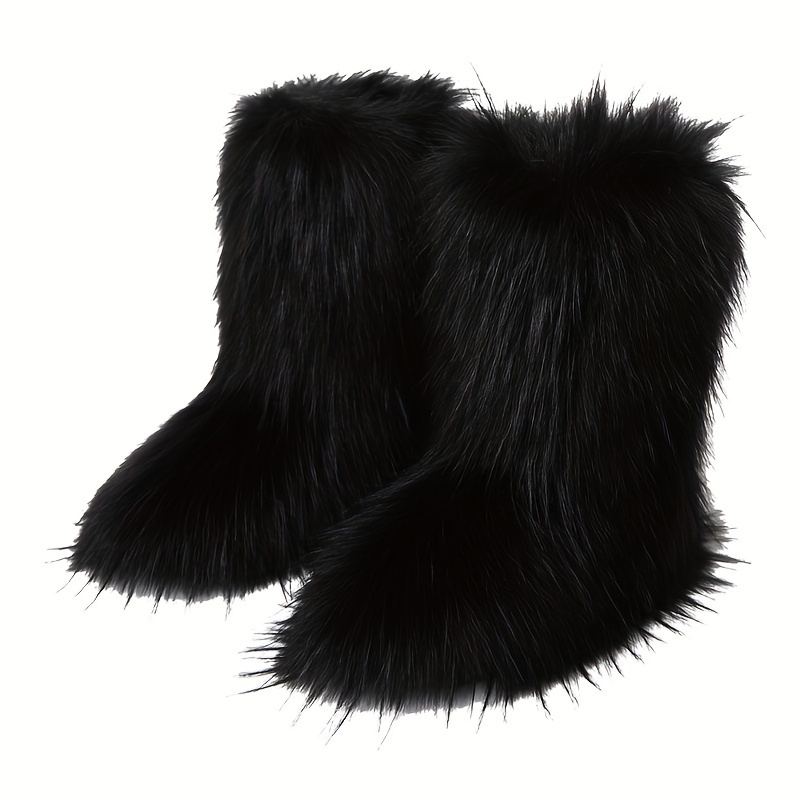 Faux fur fuzzy sales boots