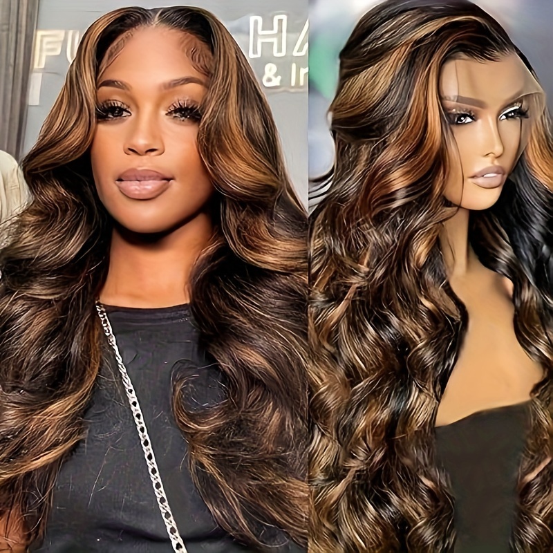 

Ombre Lace Front Wig Human Hair Pre Plucked With Baby Hair Fb/30 13x6 Body Wave Lace Front Wigs 180% Density Highlight Lace Frontal Wigs Human Hair Colored Glueless Wigs 26inch