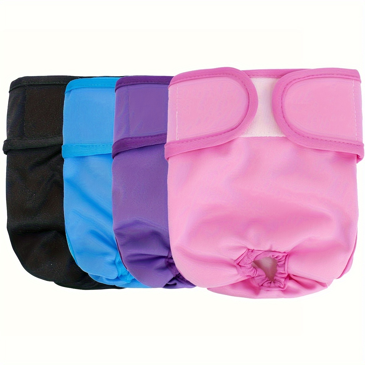 

4-piece Washable Female Dog Diapers - High Absorbency, Leakproof Puppy Belly Bands For Heat & Periods