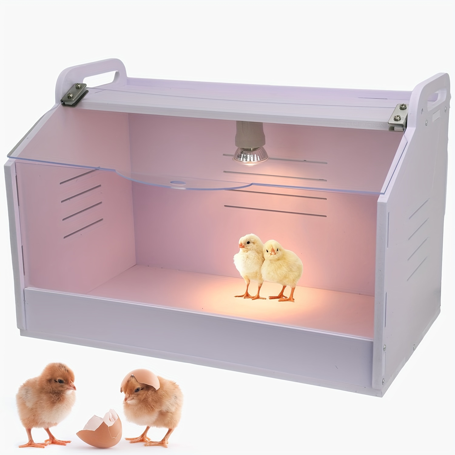

Chicken , Chick Brooder With Heating Lamp, High Density Pvc Baby Chicken Cage Easy To Clean For Chicks Quail Birds Hold Up To 15