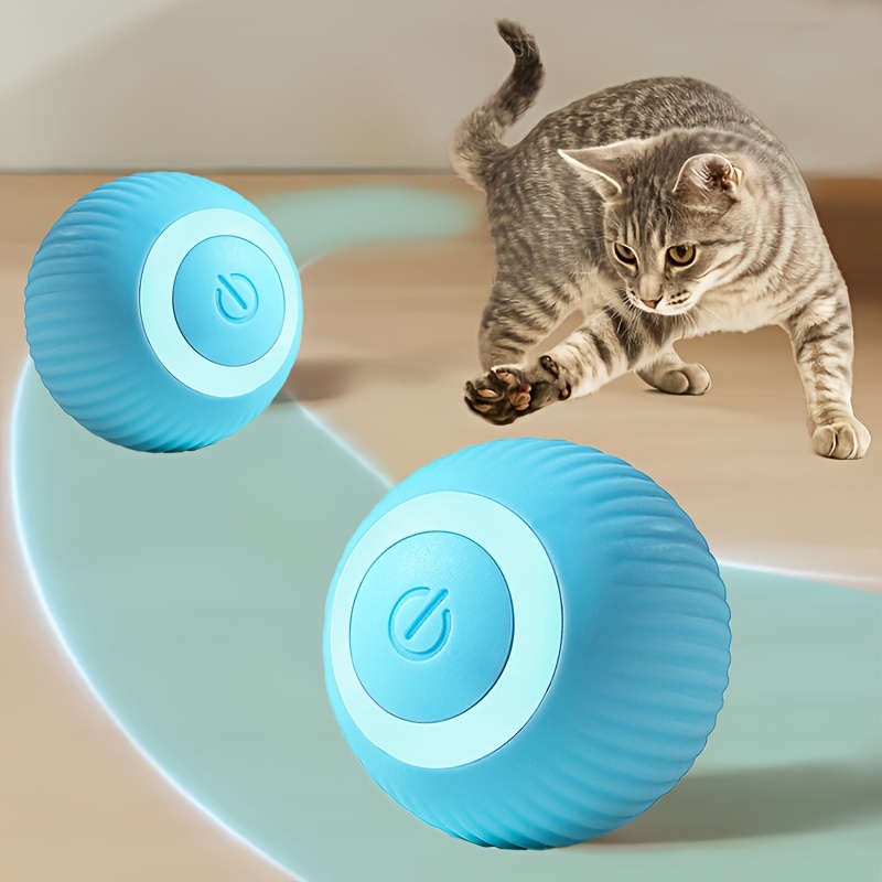 1 pet cat interactive ball toy automatic rolling ball toy on floor tile carpet intelligent interactive automatic cat toy ball obstacle avoidance electric cat toy suitable for indoor play by large medium and small cats