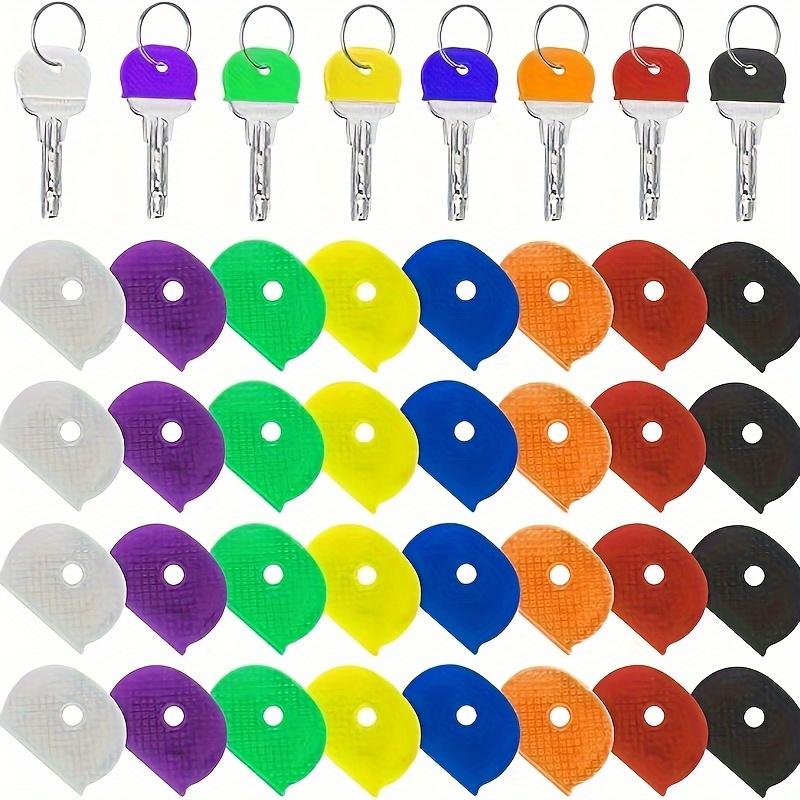 

Ensemble de 1/ 5/ 10/ 24/ 40pcs de Capuchons de Clés en Silicone Colorés - Identification & Organisation Faciles des Clés - Protection en PVC - Idéal pour les Porte-clés Féminins