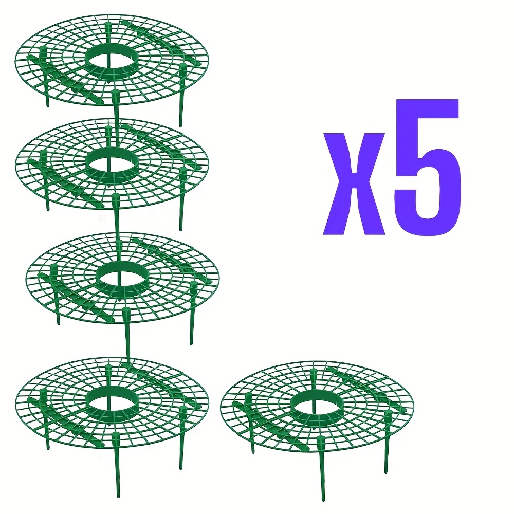 TEMU Five-piece Strawberry Stand Green Plant Support Frame Plastic Fence For Vegetable And Flower Planting