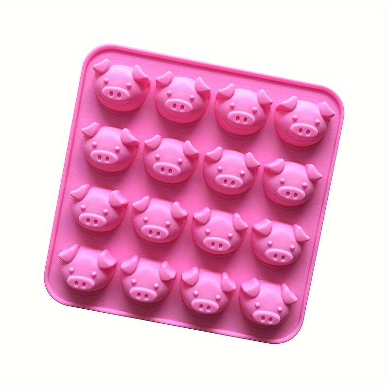 Image of Baking Molds Silicone Baking Cake Molds 16-link Pig Head Cartoon Silicone Chocolate Molds