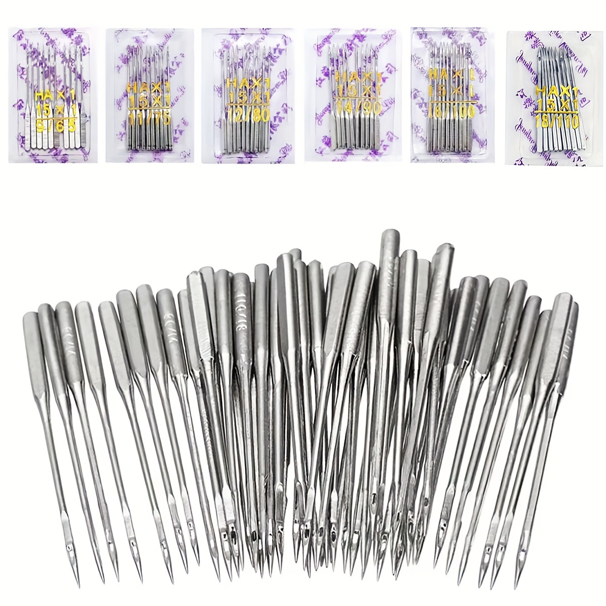 

10-pack Universal Home Sewing Machine Needles, Multi-size Assortment, Versatile Use For Various Fabrics, Essential Sewing Accessory