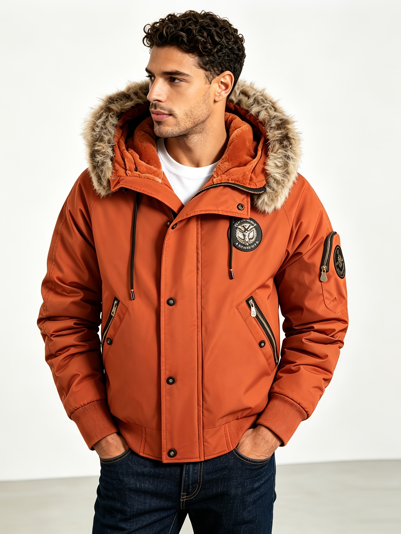 Men's Warm Lined Jacket for Autumn/Winter, Comfortable Casual Outerwear