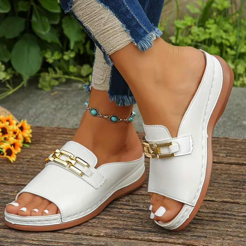 fashionable plus size thick soled sandals for women in sizes 36 43 summer pink slope heel ladies sandals are slip resistant and versatile ideal for wearing outdoors details 4