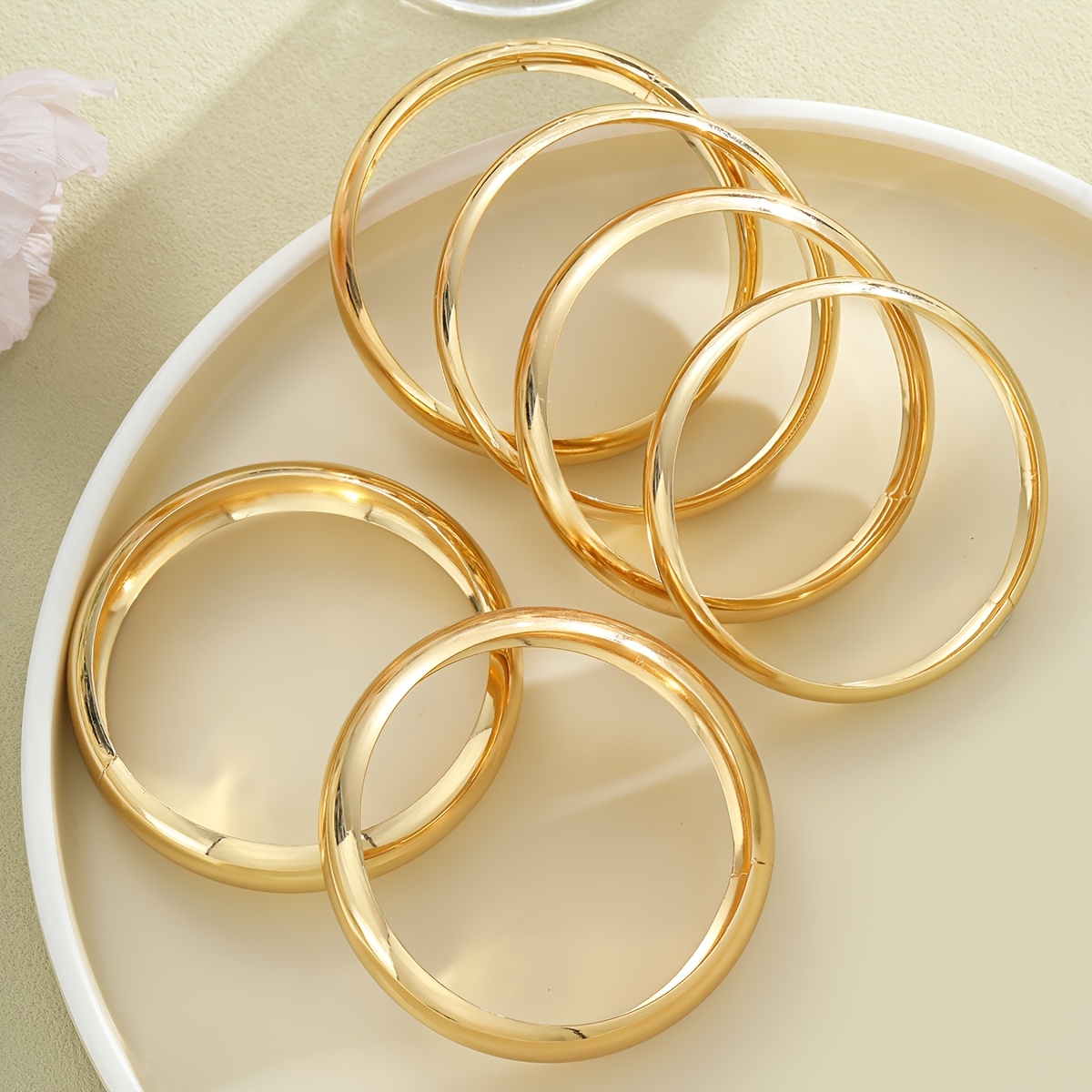 6pcs Retro Punk-Style Stacked Band Bracelet Set for Women