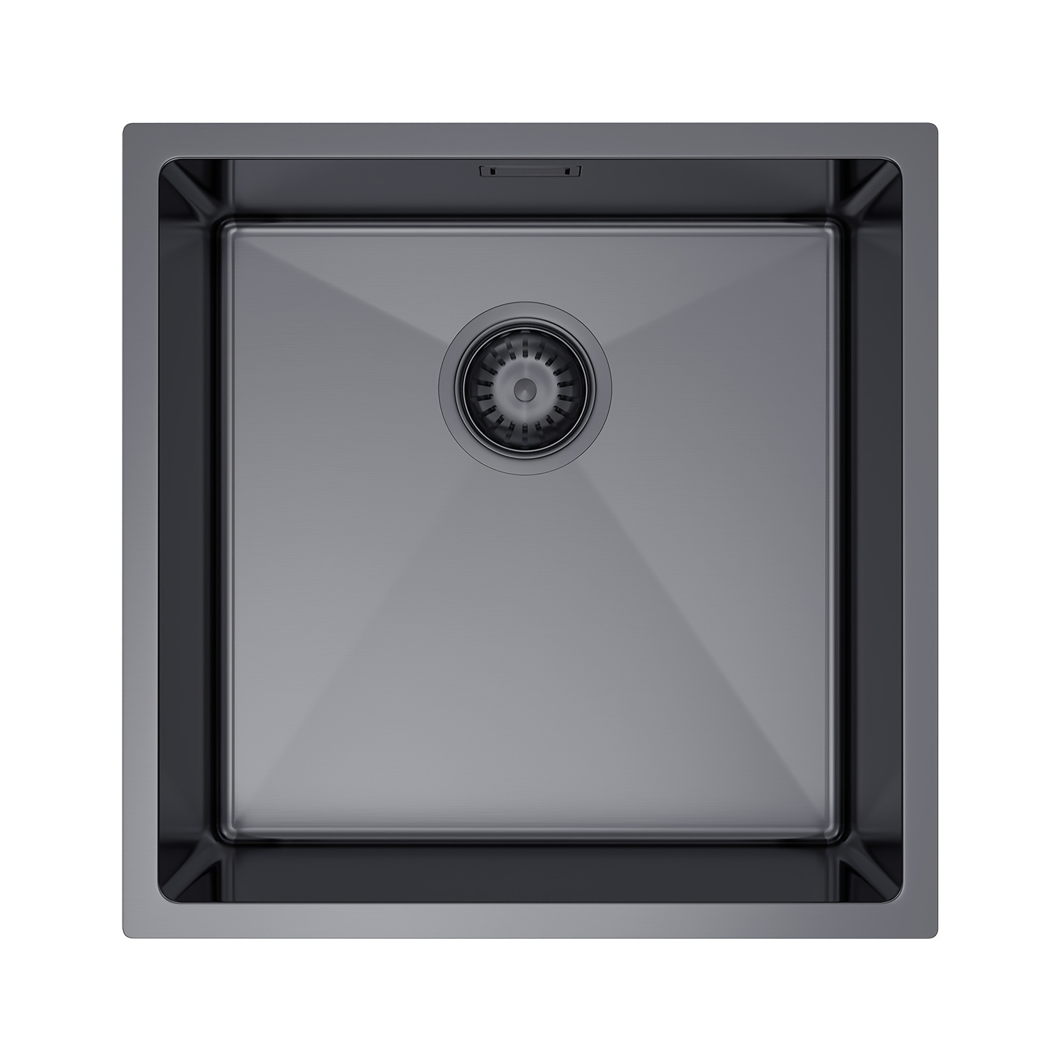Image of A Kitchen Sink Measuring 44 By 44 Cm, Made From T304 Stainless Steel, Designed To High Temperatures And Resist Corrosion, And Includes A Drain Assembly - An Undermount Sink