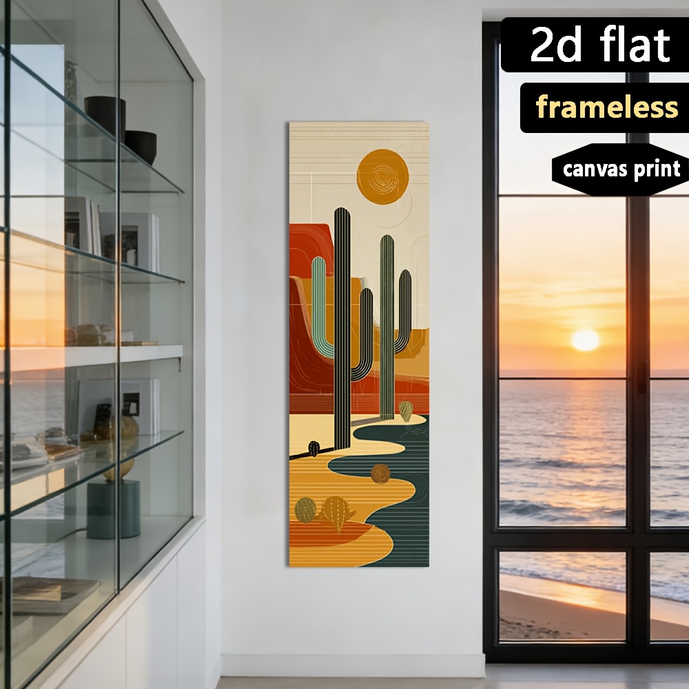 item picture 2d flat frameless canvas painting long narrow wall art featuring desert landscape with   and a large   art suitable for bedside living room dining rooms   entrance hall a perfect gift   for birthdays mothers day