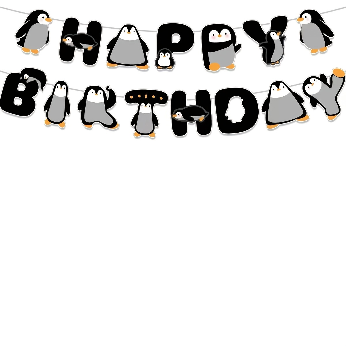 Image of Penguin Birthday Theme Party Banner, Cute Animal Venue Decorations, Bachelor Party Banner, Party Supplies