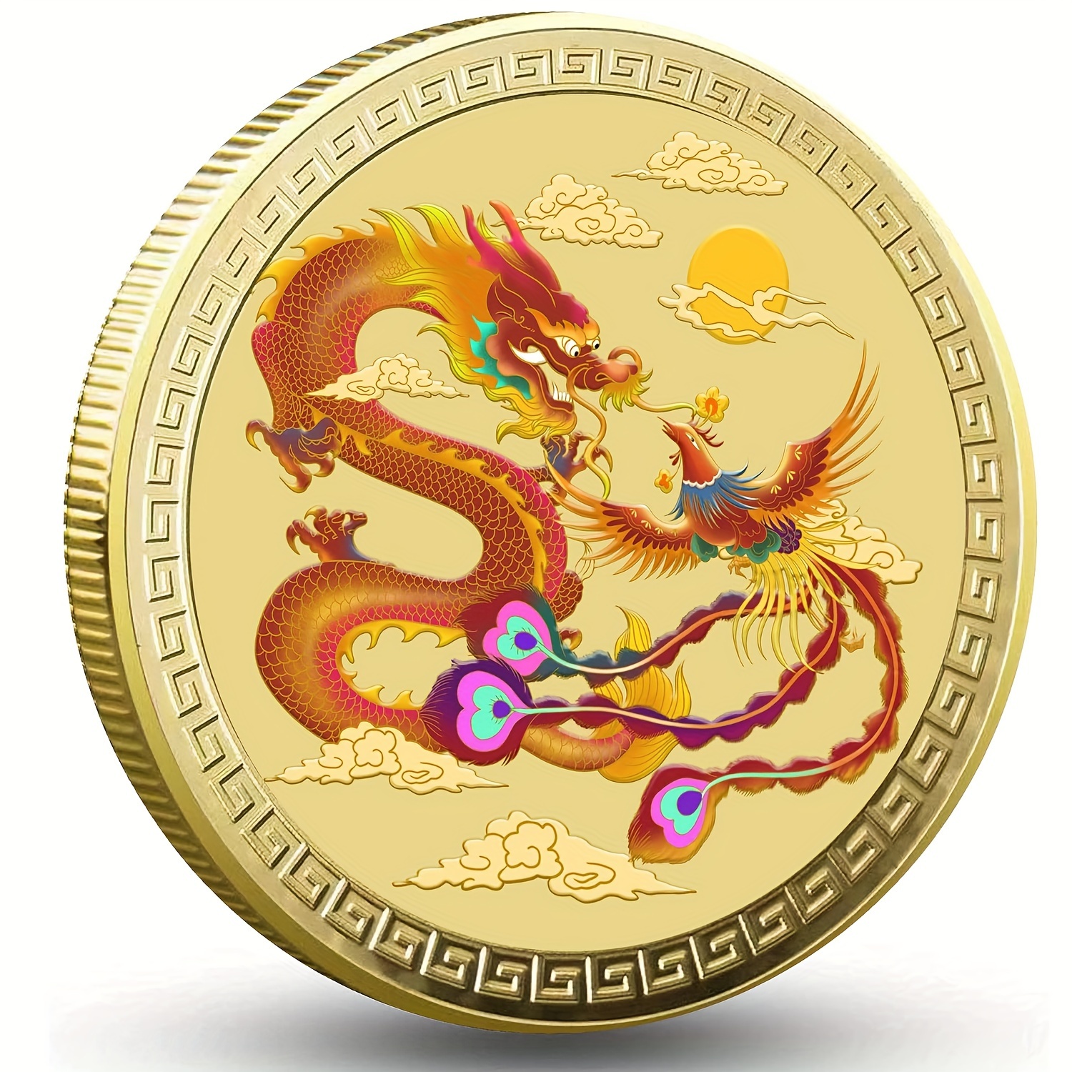 Mythical Green Dragon buy Gold Plated Lucky Collectible Challenge Coin