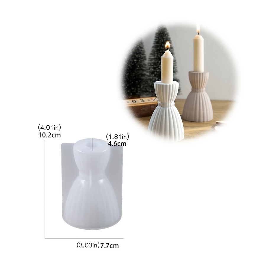 E-shop SILIKE LUFEI DIY Harz- & Silikonform - Sanduhr Kerzenhalter mit Streifen, unregelmäßige Form Wachs-/Harz-/Gipsform für selbstgemachte Kerzen,