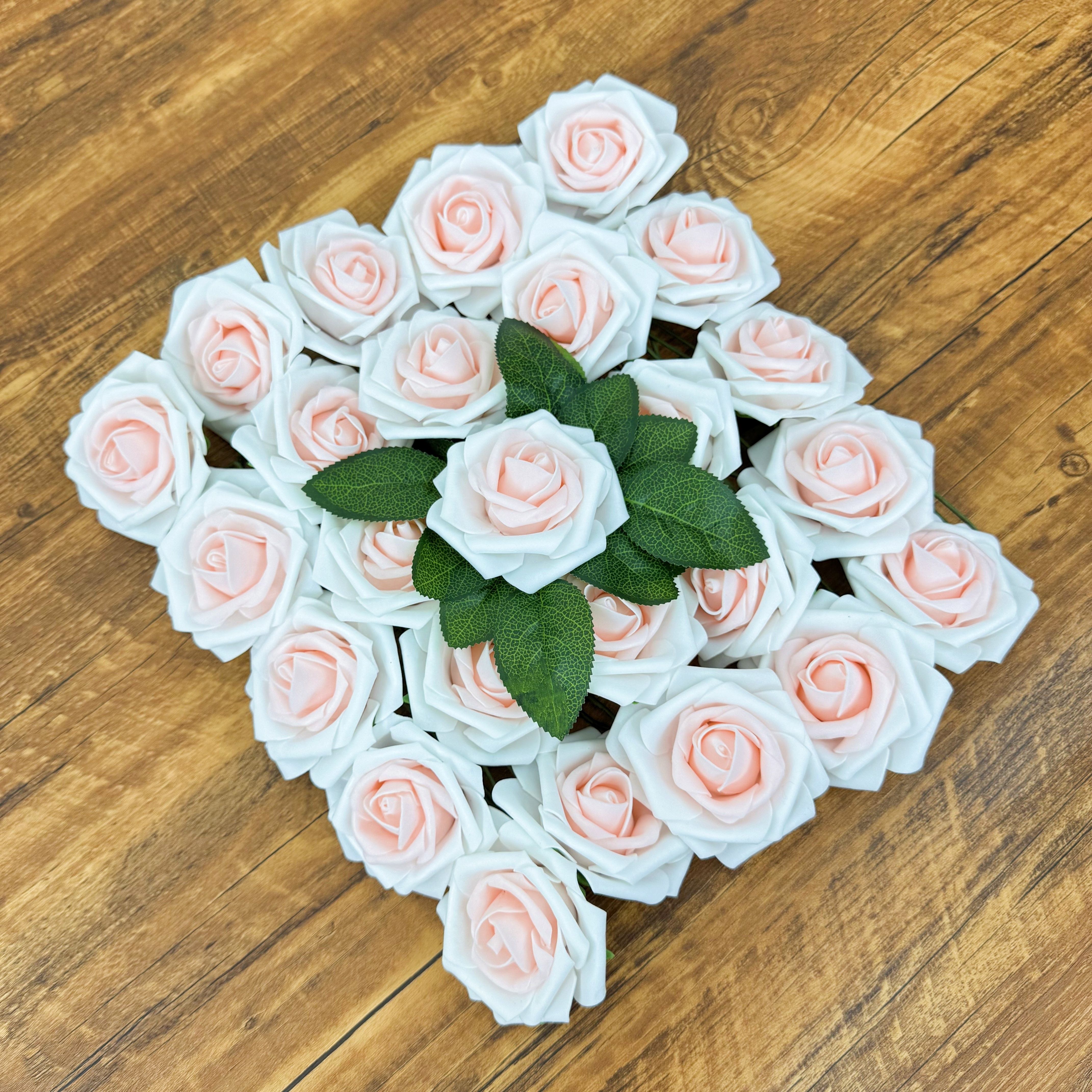 

25pcs Artificial Roses With Stems For Wedding And Engagement Decor, Faux Foam Flowers For Diy Bridal Bouquets, Valentine's Day And Mother's Day Home Decoration, Ideal For Baby Showers And Gifts