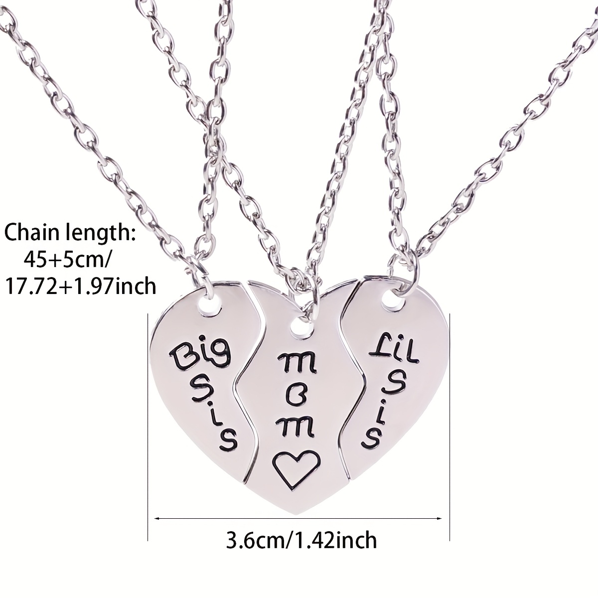 3pcs Set Cute Geometric Shape Pendant Necklace for Women