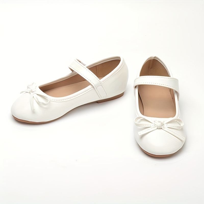 Image of Girls' Shoes Soft Comfortable Soles Non-slip Bows Embellished Student Shoes Flats