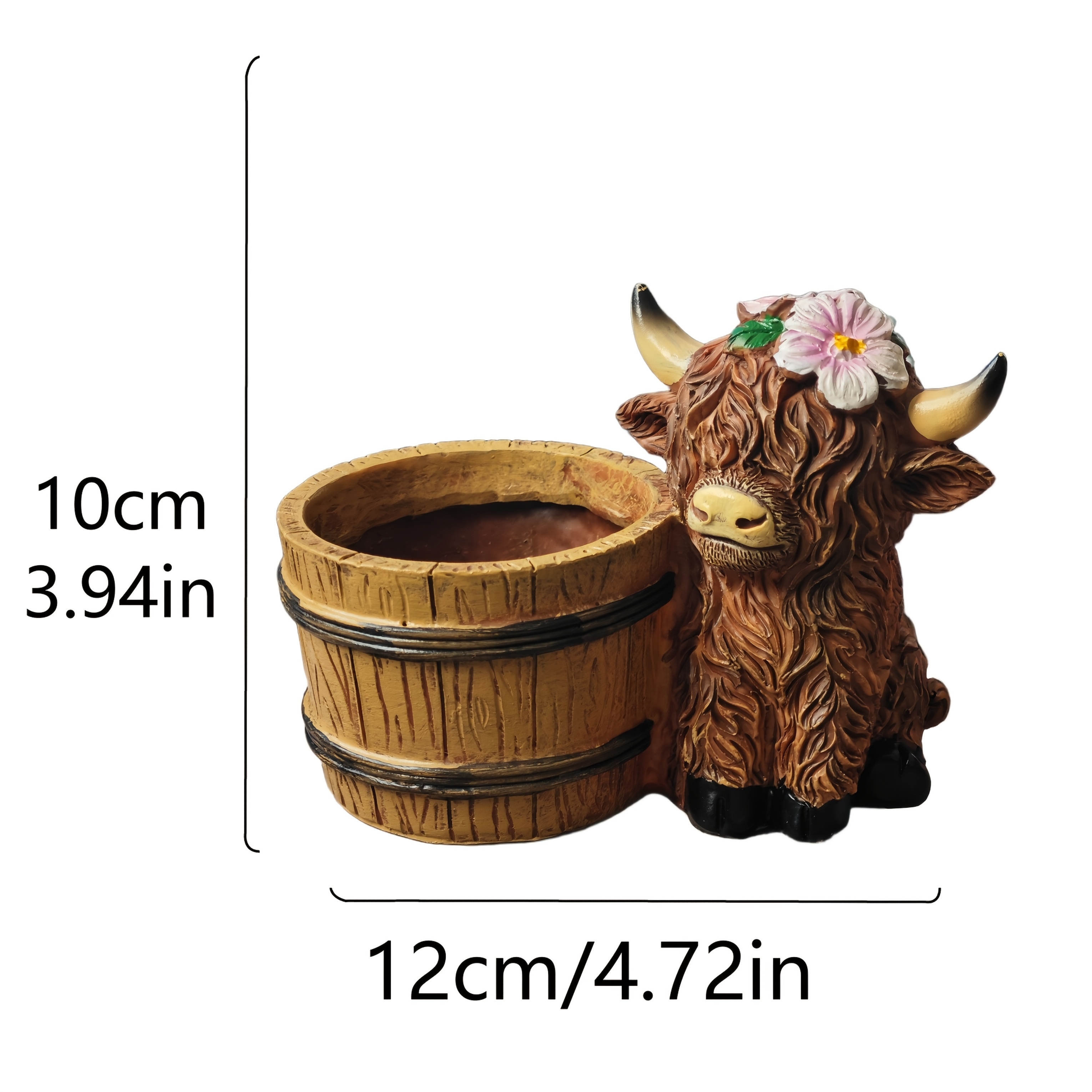 TEMU 1pc Artificial Cow-shaped Flower Pot, Succulent Plant Arrangement, Garden Decoration, Resin Flower Pot, Indoor And Outdoor Green Plant Display.