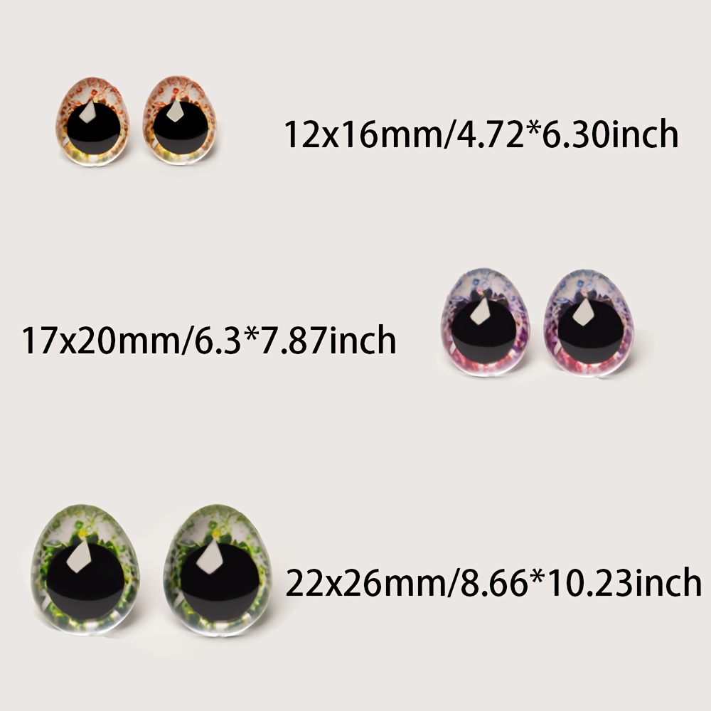 16pcs-8 Kinds Mixed Colors Water Drop Oval Eye Bag Colored Films, Durable Polymer Composite Material Additions, Suitable For Handmade And Projects, Handmade Additions, Vibrant Design, Smooth Texture