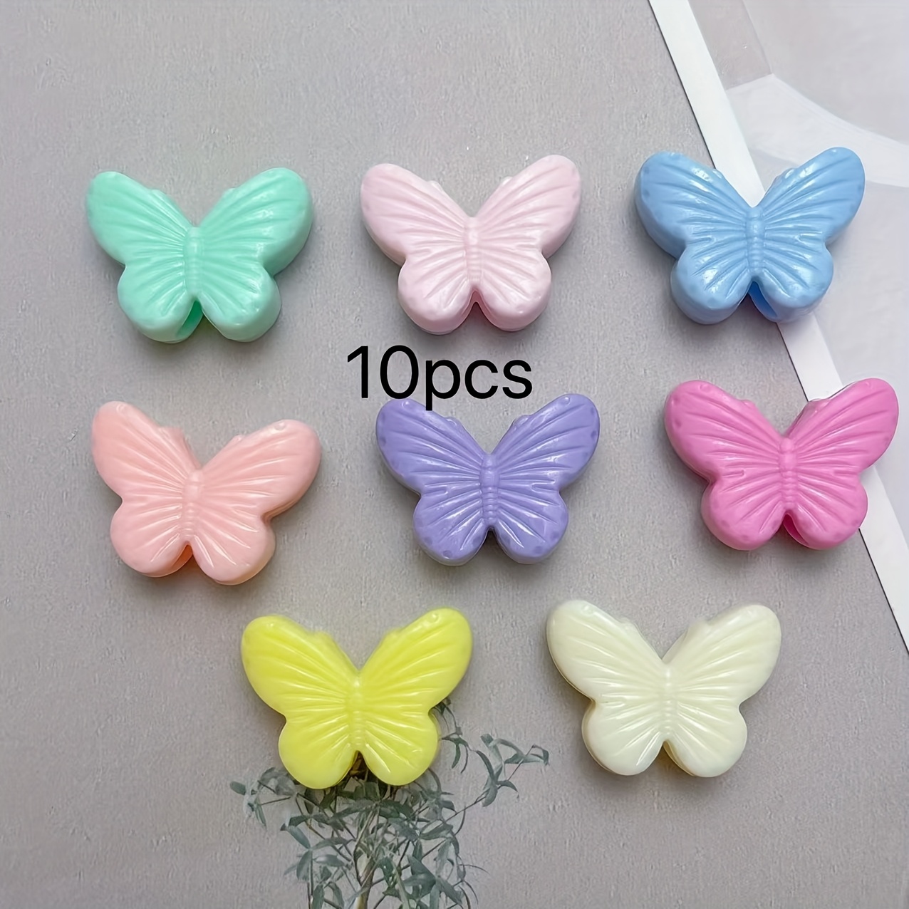 TEMU 10pcs Acrylic Mixed Color Large-hole Beads, Random Colors, Thick Large-hole Paracord Beads For Diy Beading, Bracelets, Bag Chains, And Other