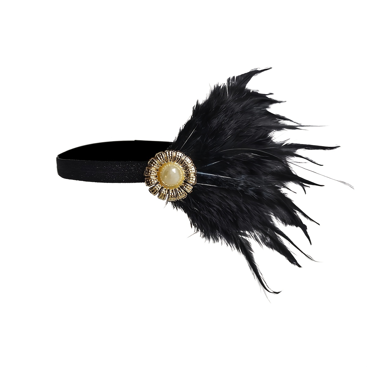 1pc Black Feather Sun Crown Retro Headband Art Banquet Engagement Tea Party Theme