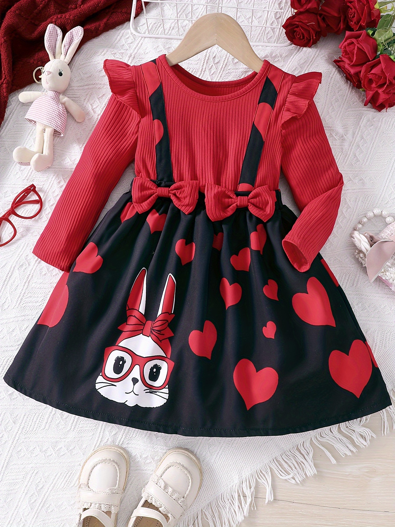 Robe de Saint-Valentin décontractée à manches longues pour femme