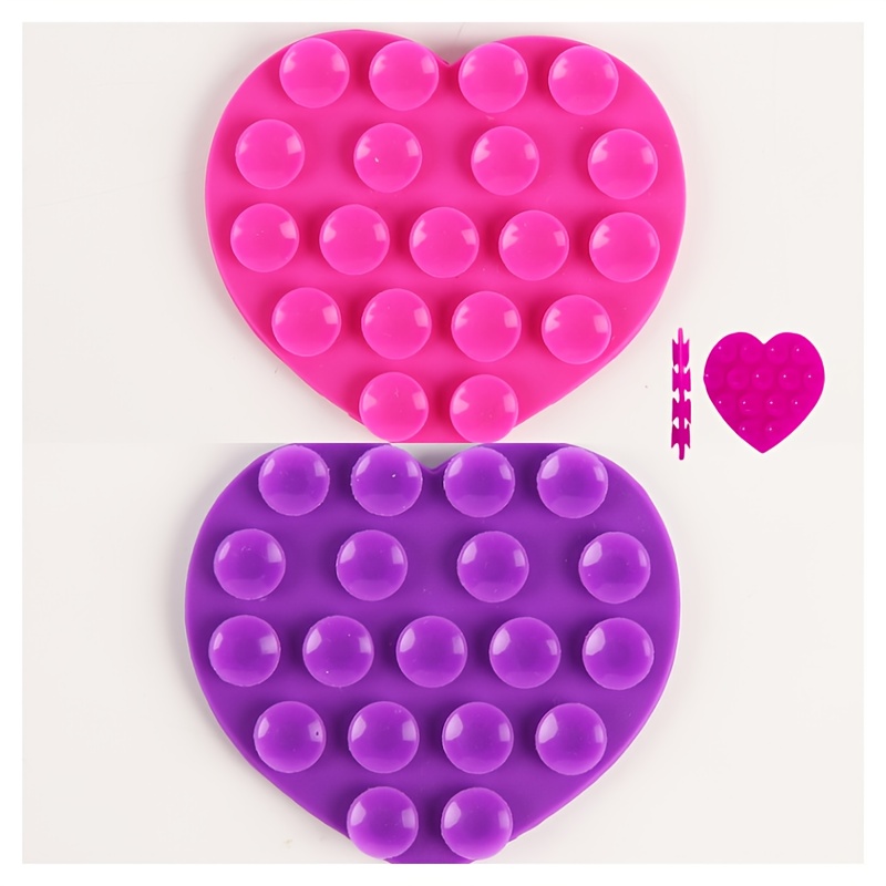 TEMU 2/3pcs Double-sided Suction Cup Heart Stickers For Mobile Phones, Strong Adsorption, Multifunctional Mobile Phone Suction Cups