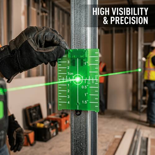 6pcs magnetic laser level tool with magnetic board reflective measurement cards compatible for outdoor grading suitable for laser measurement and leveling