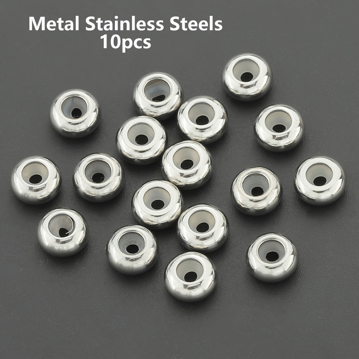 10pcs Stainless Steel Positioning Spacer Beads for DIY Projects