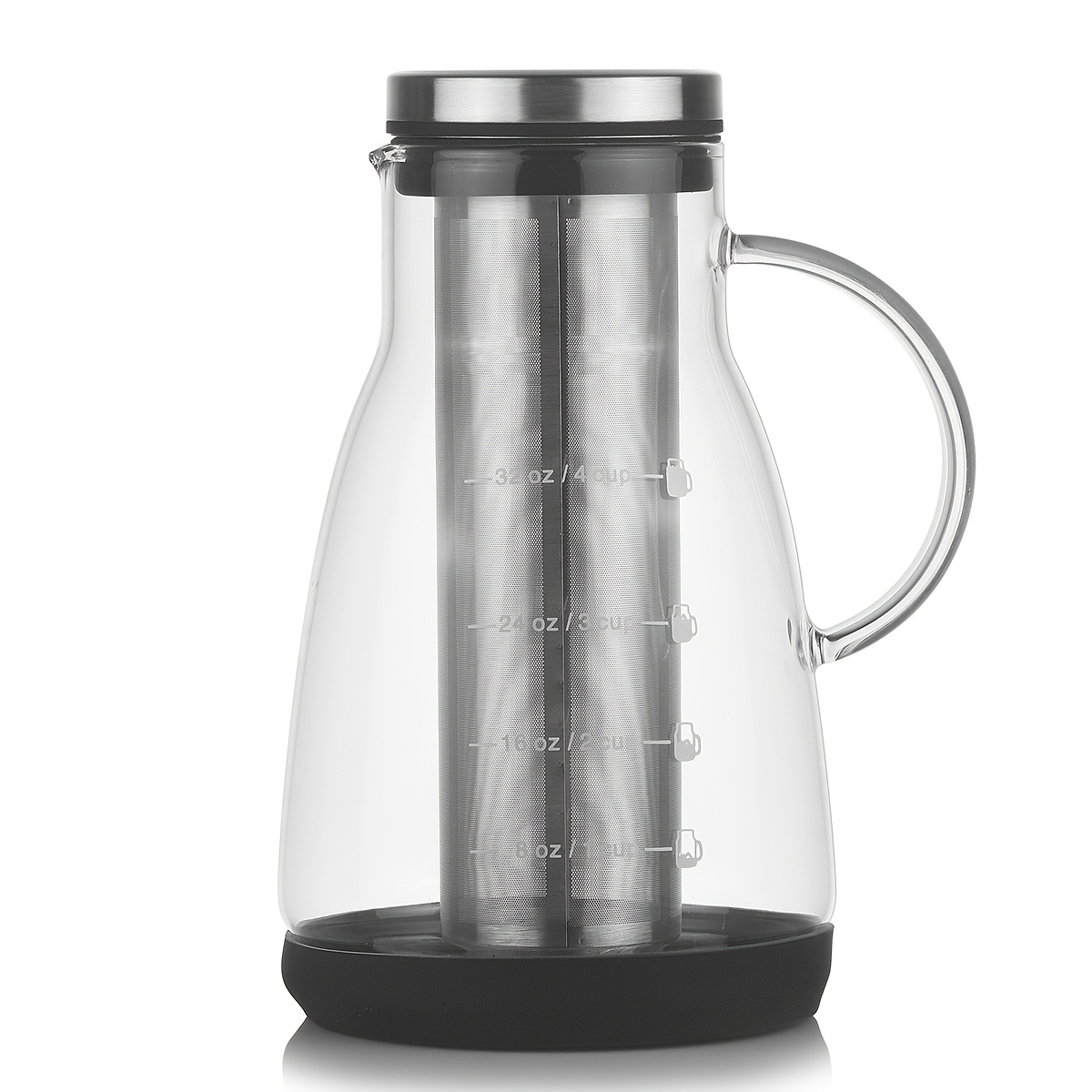 24  glass cold brew coffee pitcher manual pour over iced coffee maker no electricity glass jug for juice and tea   filter pot details 4