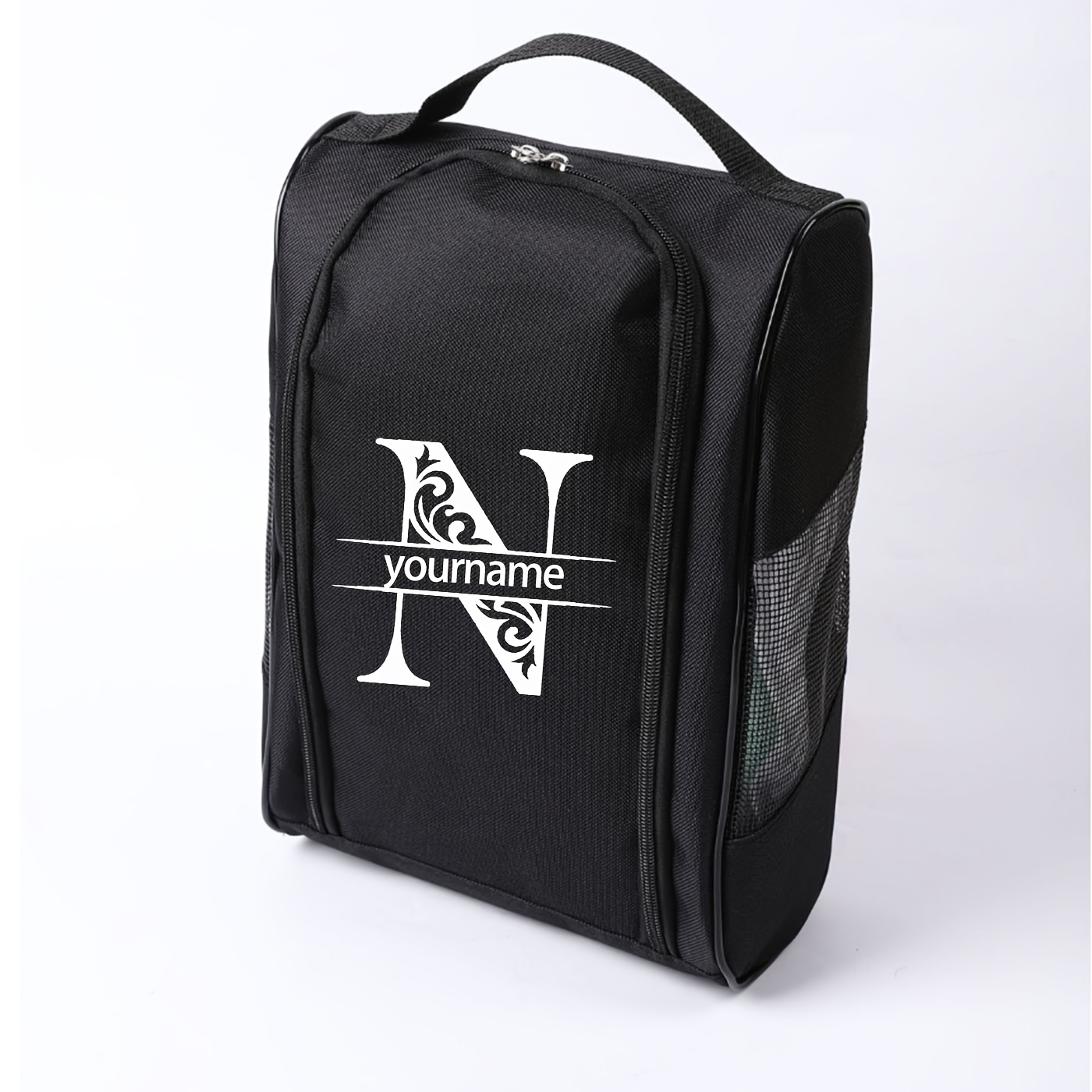 TEMU Sac de sport personnalisé avec initiale pour d' air, rangement de chaussures de sport avec respirante pour hommes et femmes, convient aux