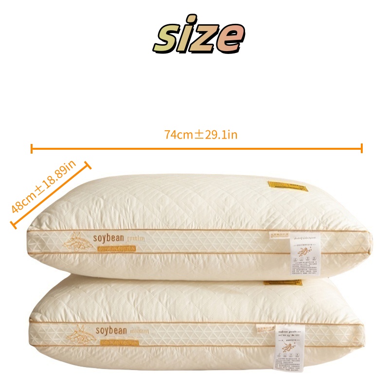 2/4pcs Soy Fiber 3D Pillow - Breathable Hypoallergenic High Elasticity Pillow with Polyester Fill, Light Beige Color for Side Sleepers, Hotels & Home Use - Ideal Christmas Gift for Family, Siblings, Friends, Travel Sleep Aid, Elegant Bed Decor, Durable Zipper Closure