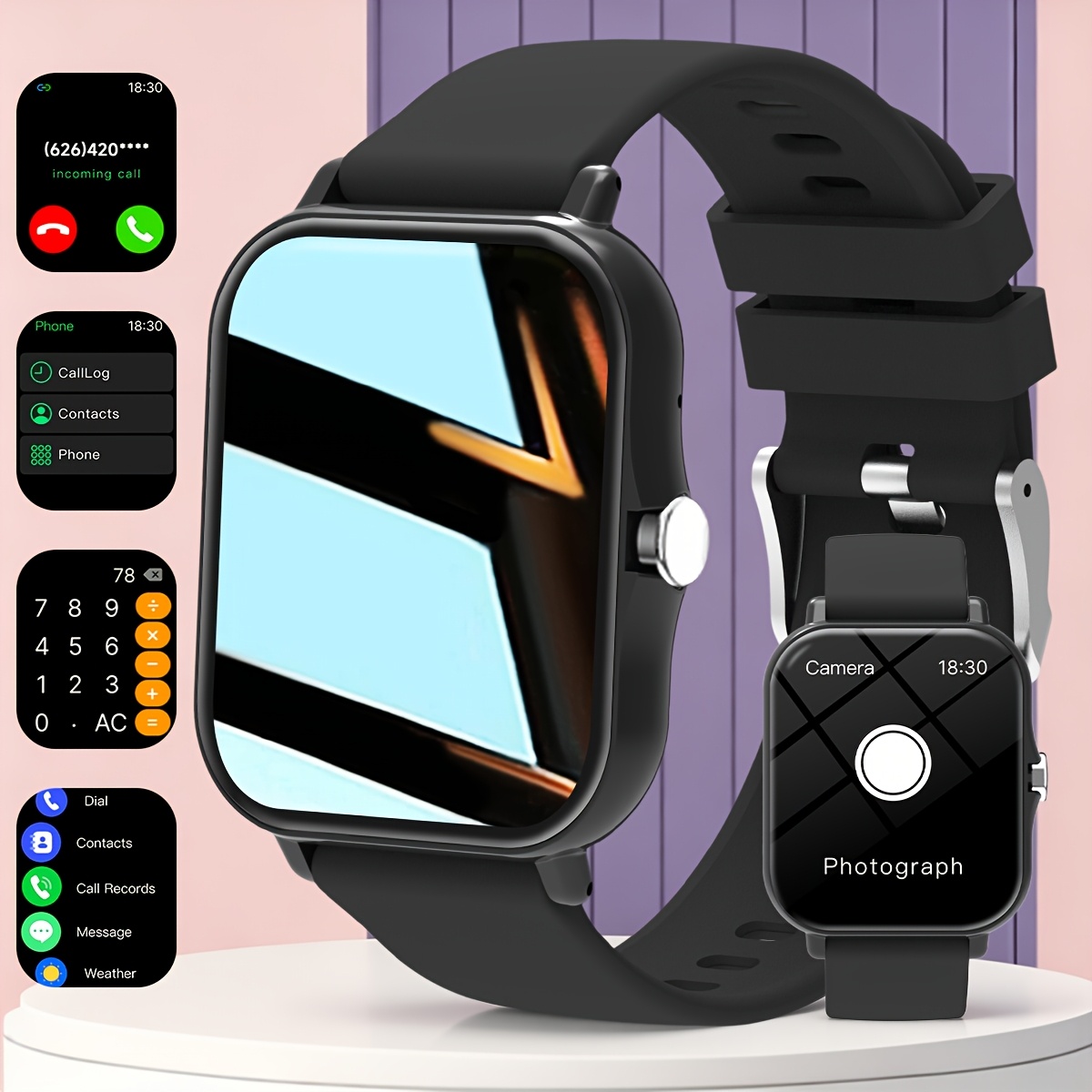 reloj inteligente para   - esfera de reloj diy de 1.83 pulgadas, 100+   deportivos, contador de  , contador de calorías, yoga, correr,   inalámbricas, notificaciones de mensajes, cámara  , control de   - regalo   para hombres y mujeres