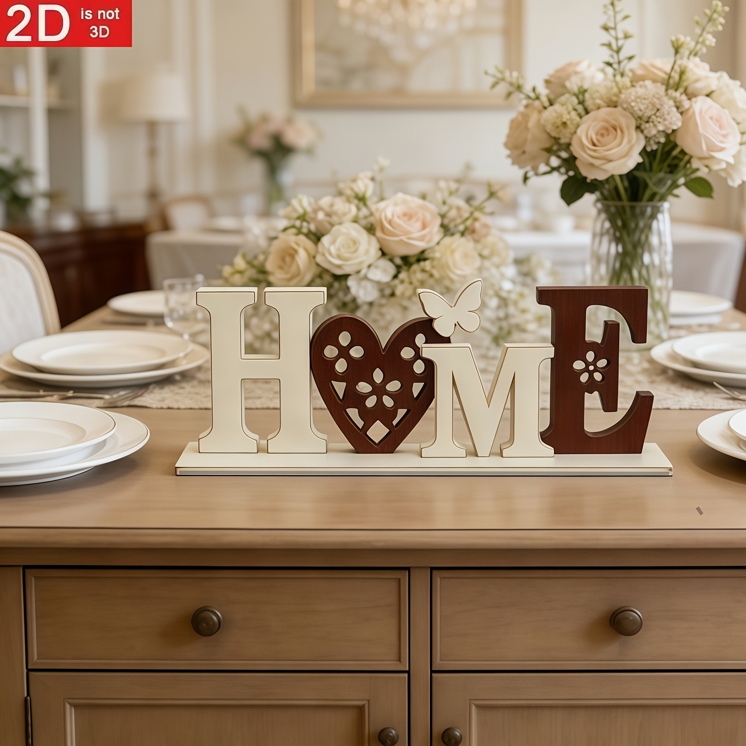 A Wooden Home Letter Ornament, Heart Bird Home Decoration Crafts, Durable Wood, Handmade , Decorative Ornaments, Suitable For Office, Living Room, Bedroom Decoration, Is For , Relatives