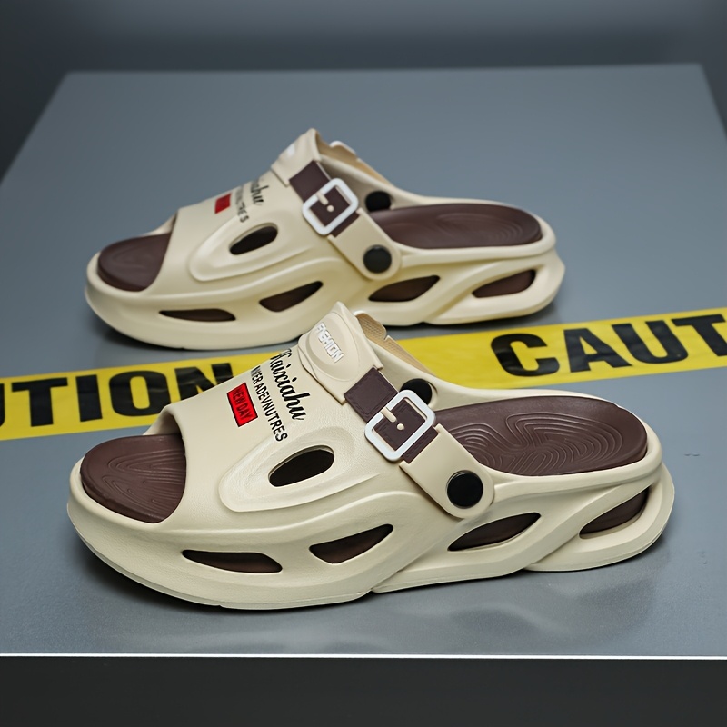 mens summer slip on slippers with anti slip eva thick sole dual purpose outdoor and casual beach sandals for driving Product details 16