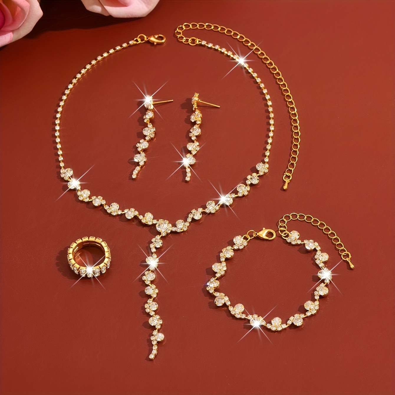Luxury 4pcs Bridal Jewellery Set, Sparkling Gift