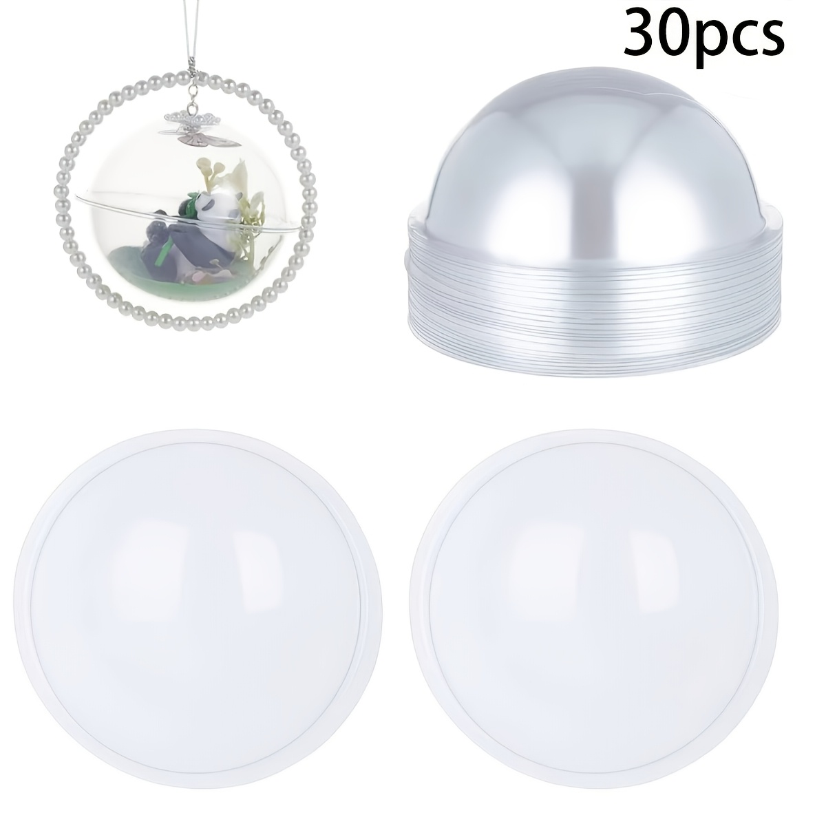 TEMU 30pcs Hemispherical Clear Plastic Dome Stickers For Photo Albums And Greeting Cards - Flat Hemispherical Packaging, Gift Box Lids, Clear Plastic