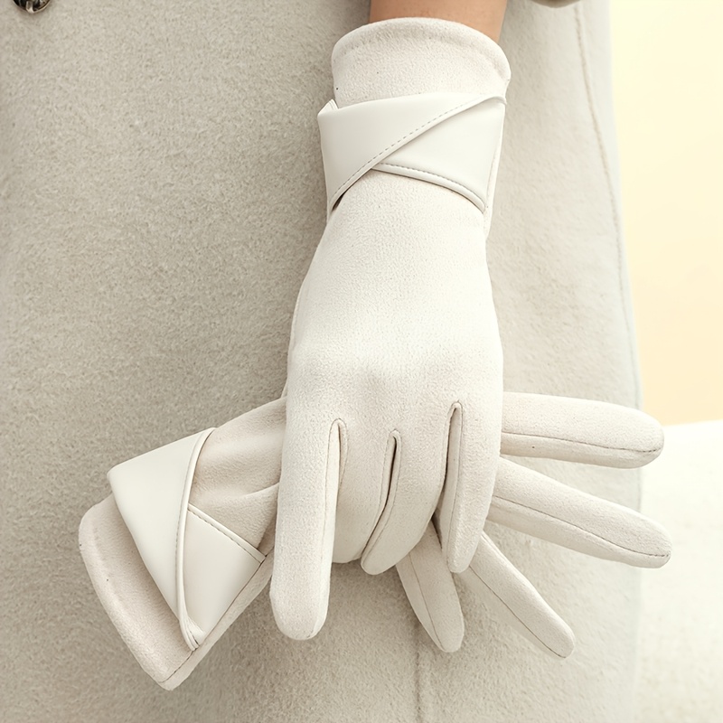 2pcs Women's Elegant Touchscreen Winter Gloves, Warm Lined