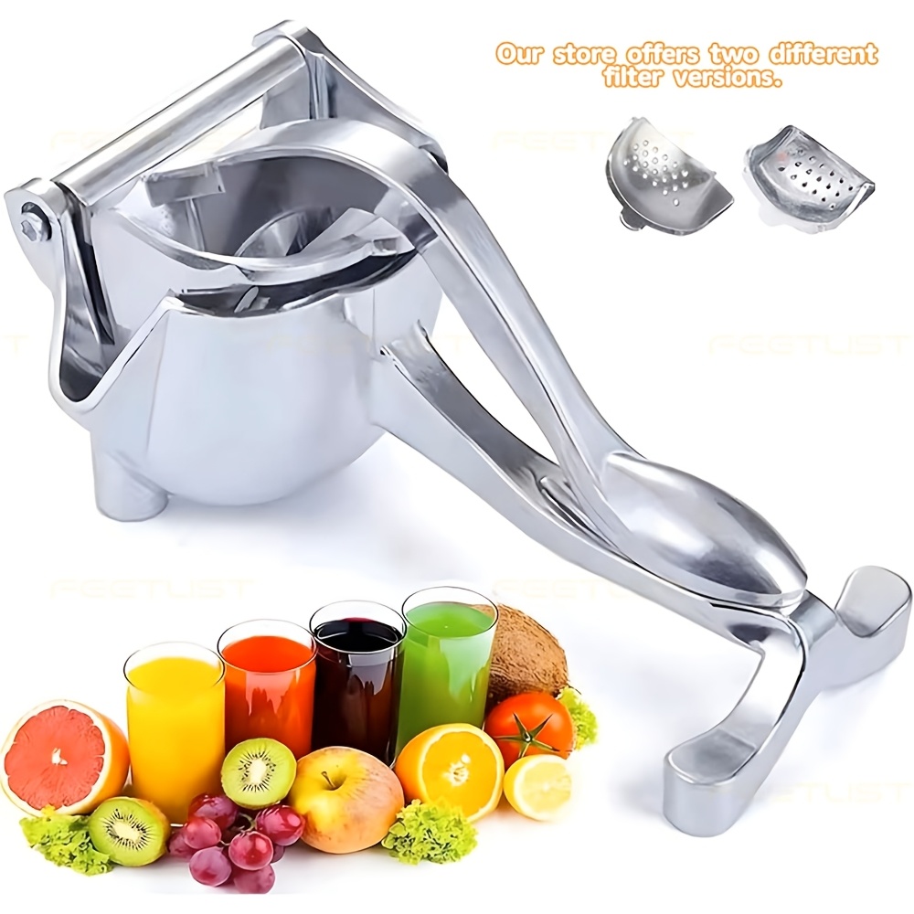 TEMU Large Lemon Juicer For Lemon, Pomegranate, Lime, Aluminum Manual Juicer, Removable Fruit Crusher, Lever , Manual Orange Juice Extractor, Extraction Tool, Kitchen Tool, , Are 2 Different Filter