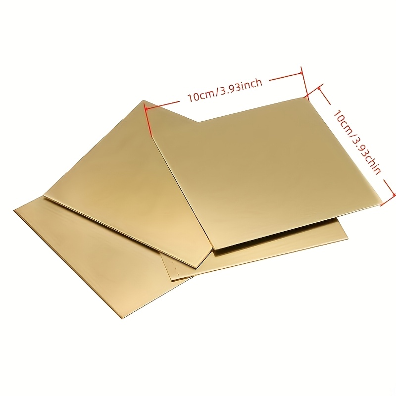 TEMU 2pcs Set Of Square Blank Brass Number Plates, Aluminum And Stainless Steel Nameplates, Thickness 0.2mm*100mm*100mm, For Number Plates, Various