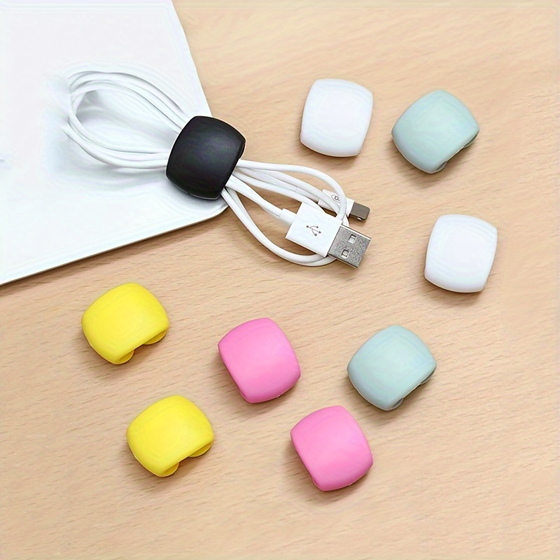 10pcs Multi-Function Cable Organizer Clips for Charging & Earphone Cords - Durable Plastic, Tangle-Free Storage Solution